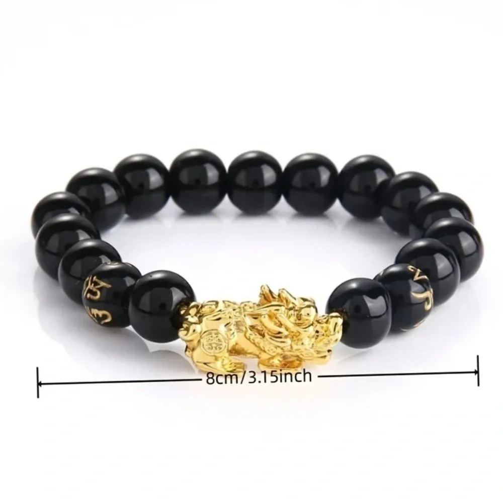 Feng Shui Pixiu Obsidian Bracelet